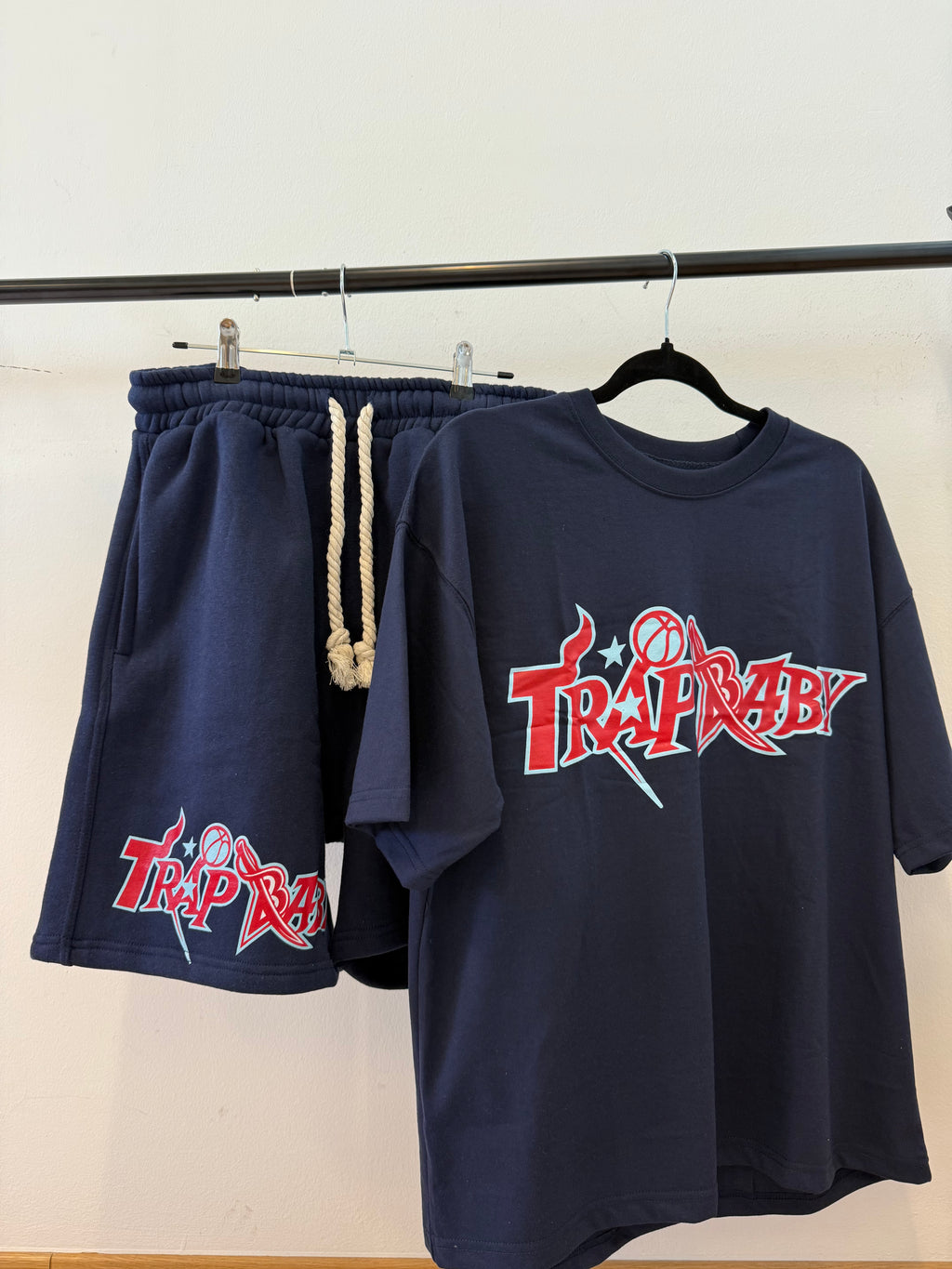 Kurzer Jogger-Set „blau“